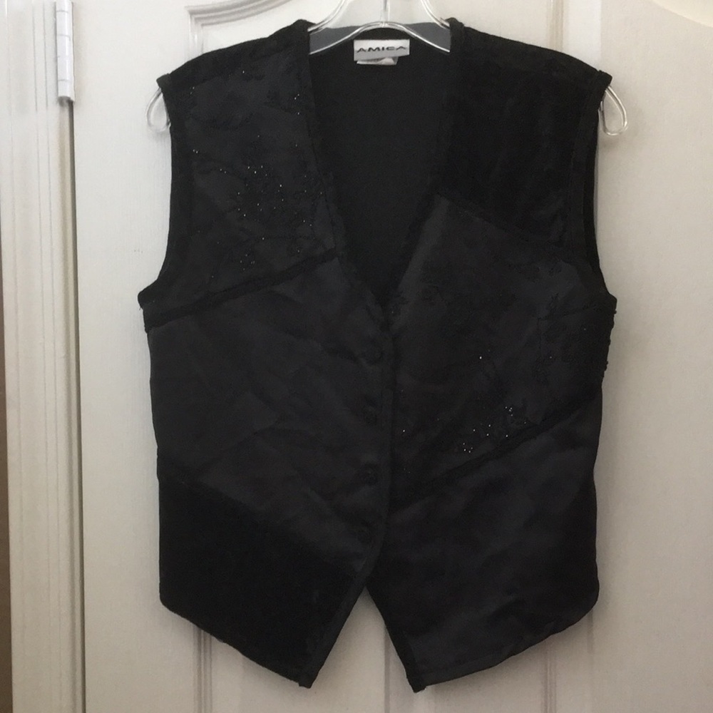 FINAL MARKDOWN Ladies’ Amica Beaded Vest w/Velvet Accents (10)